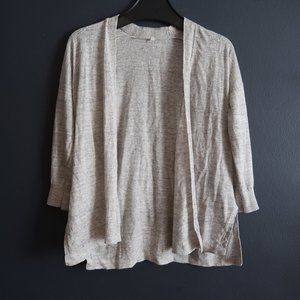 MUJI / Gray Linen Open Cardigan